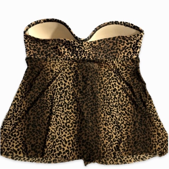 Merona Cheetah print tankini swimsuit top size M - Picture 5 of 14